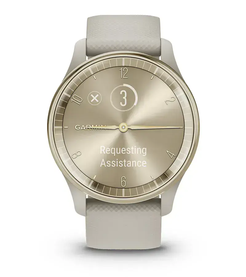 Смарт-годинник Garmin Vivomove Trend Cream Gold S. Steel Bezel w. F. Gray Case and S. Band (010-02665-02)