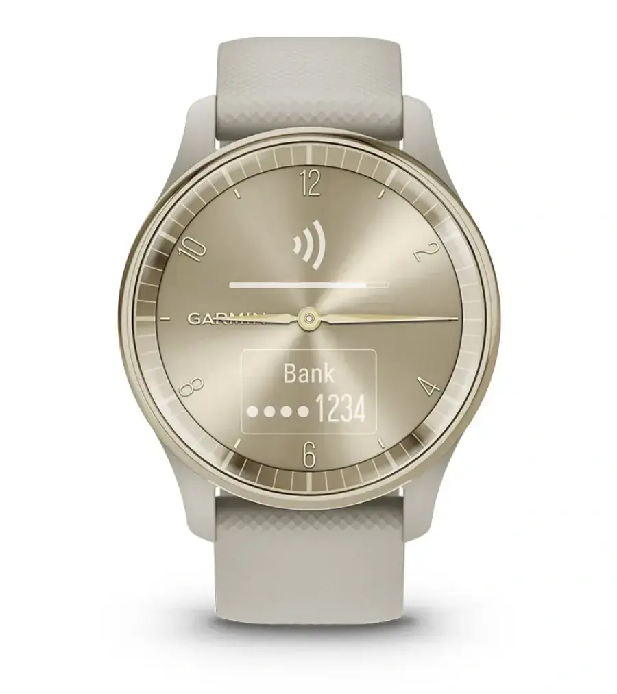 Смарт-годинник Garmin Vivomove Trend Cream Gold S. Steel Bezel w. F. Gray Case and S. Band (010-02665-02)