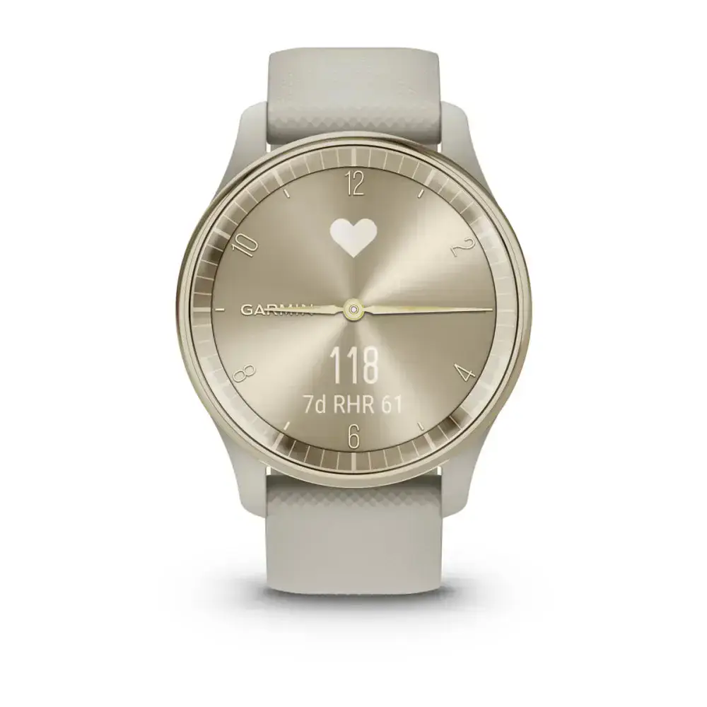 Смарт-годинник Garmin Vivomove Trend Cream Gold S. Steel Bezel w. F. Gray Case and S. Band (010-02665-02)
