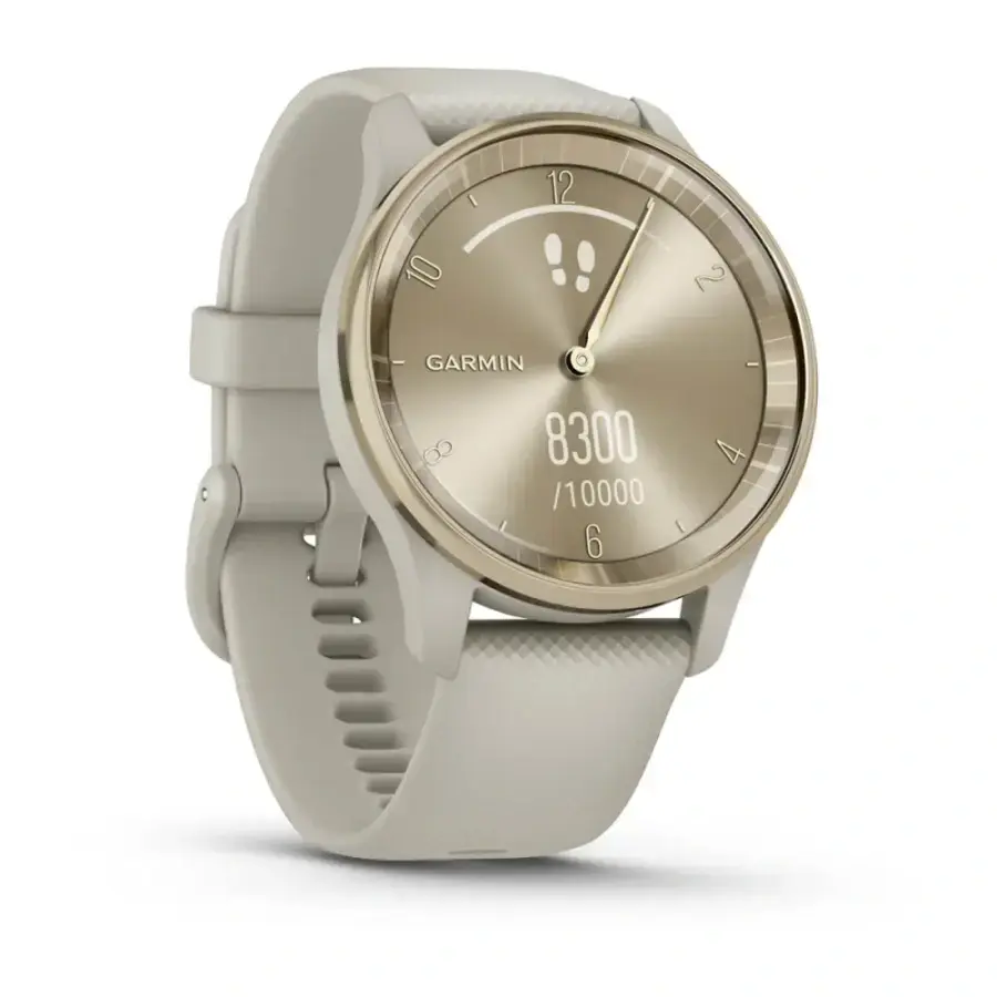 Смарт-годинник Garmin Vivomove Trend Cream Gold S. Steel Bezel w. F. Gray Case and S. Band (010-02665-02)