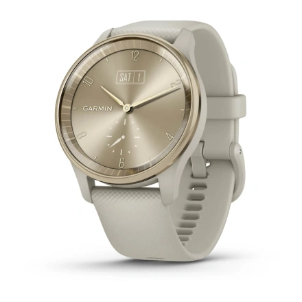 Смарт-годинник Garmin Vivomove Trend Cream Gold S. Steel Bezel w. F. Gray Case and S. Band (010-02665-02)