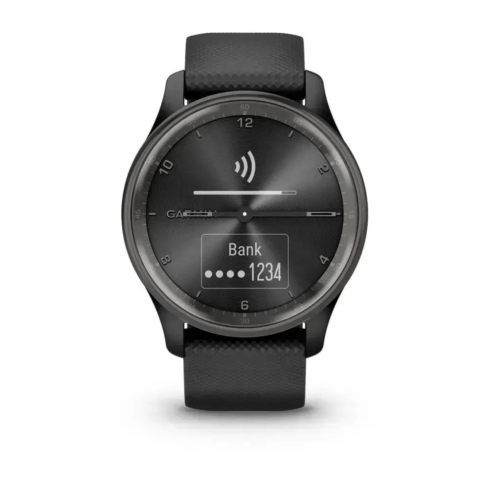 Смарт- часы Garmin Vivomove Trend Slate S. Steel Bezel with Black Case and S. Band (010-02665-00)