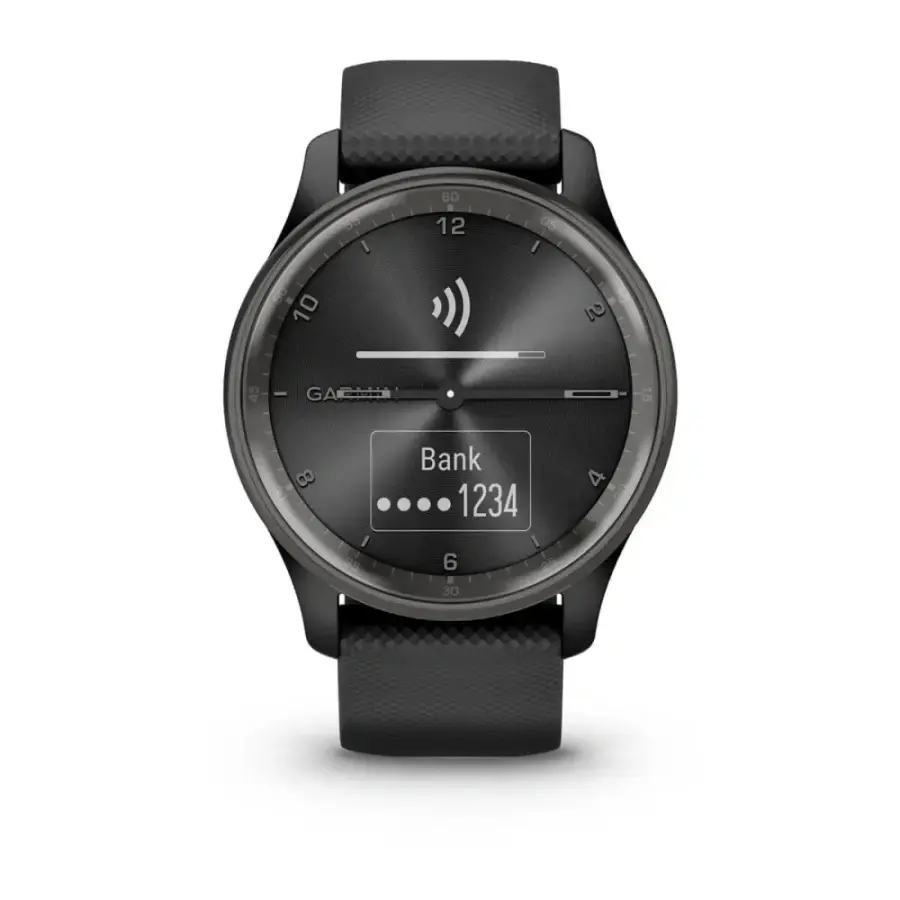 Смарт-годинник Garmin Vivomove Trend Slate S. Steel Bezel with Black Case and S. Band (010-02665-00)