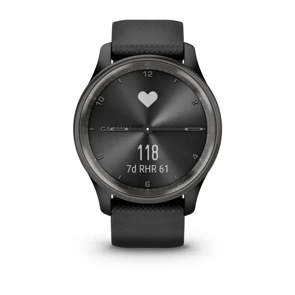 Смарт- часы Garmin Vivomove Trend Slate S. Steel Bezel with Black Case and S. Band (010-02665-00)