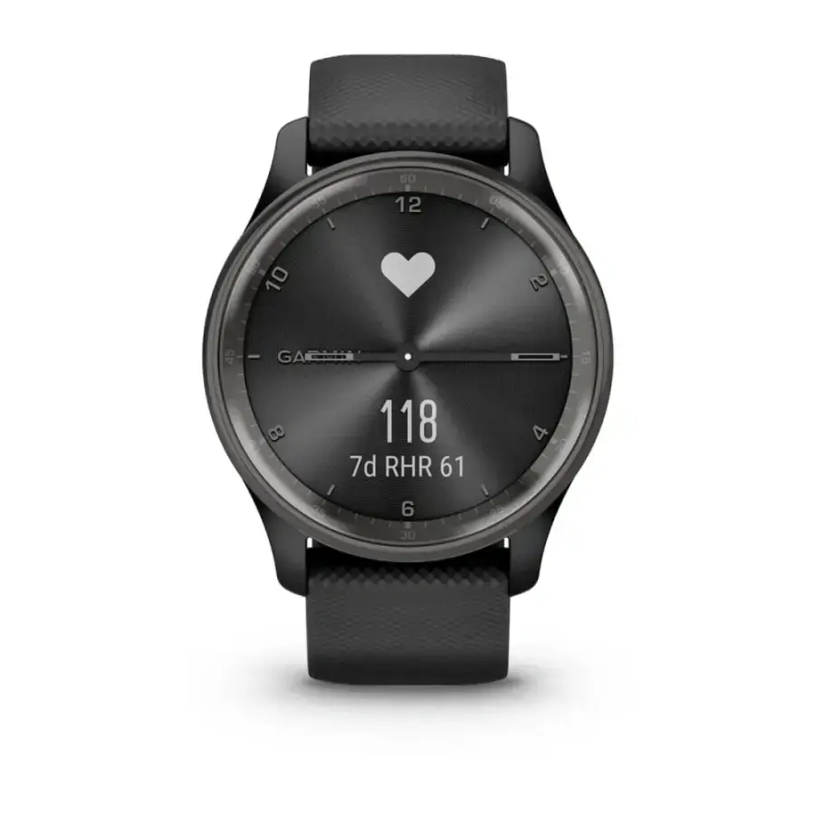 Смарт-годинник Garmin Vivomove Trend Slate S. Steel Bezel with Black Case and S. Band (010-02665-00)
