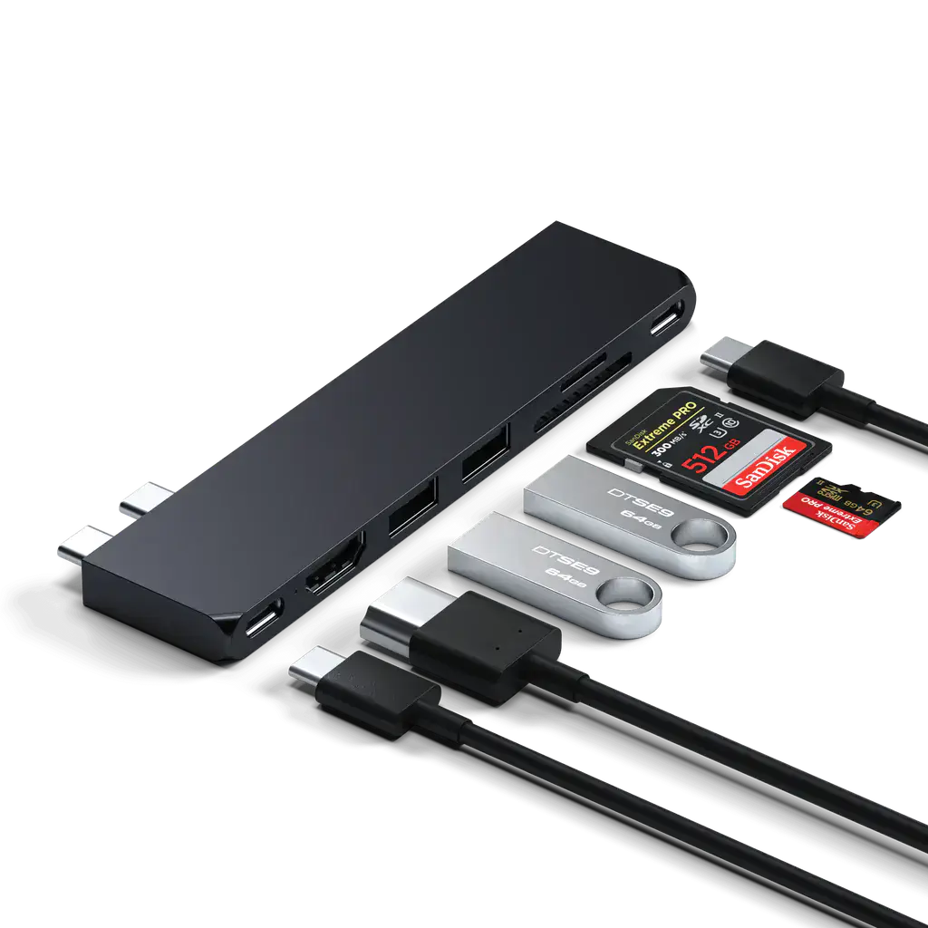 Тонкий концентратор Satechi Pro Hub Slim - Midnight (ST-HUCPHSD)