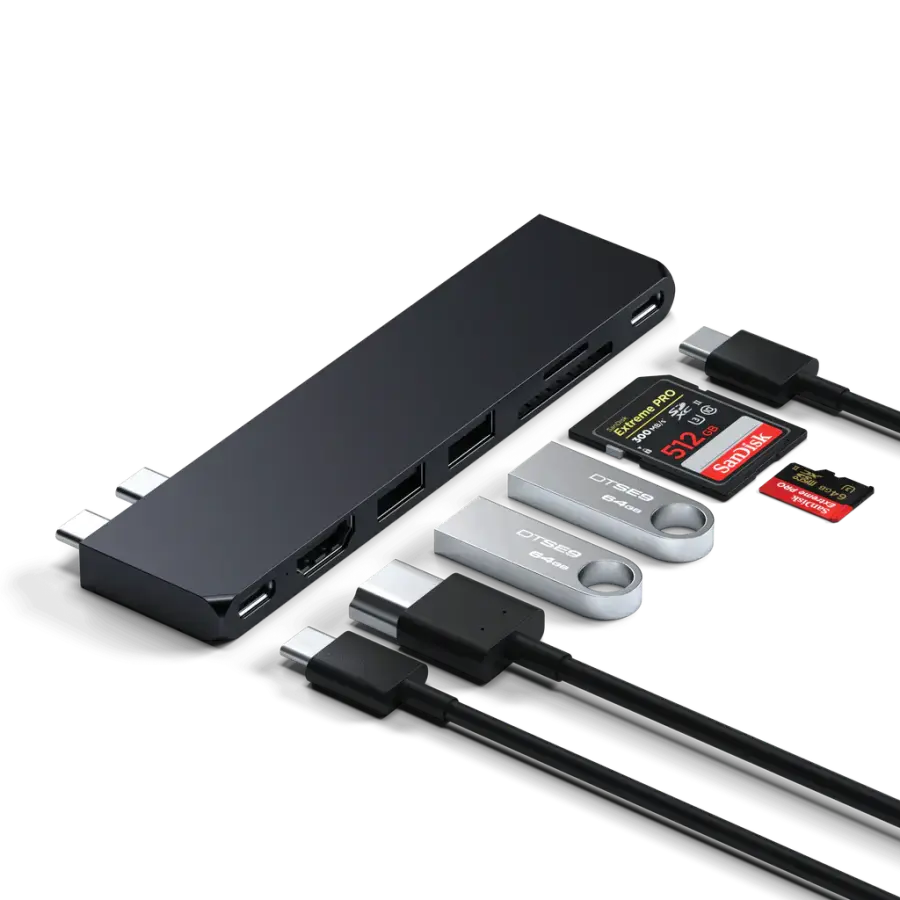 Тонкий концентратор Satechi Pro Hub Slim - Midnight (ST-HUCPHSD)