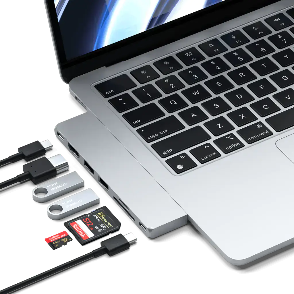 Тонкий концентратор Satechi Pro Hub Slim - Silver (ST-HUCPHSS)