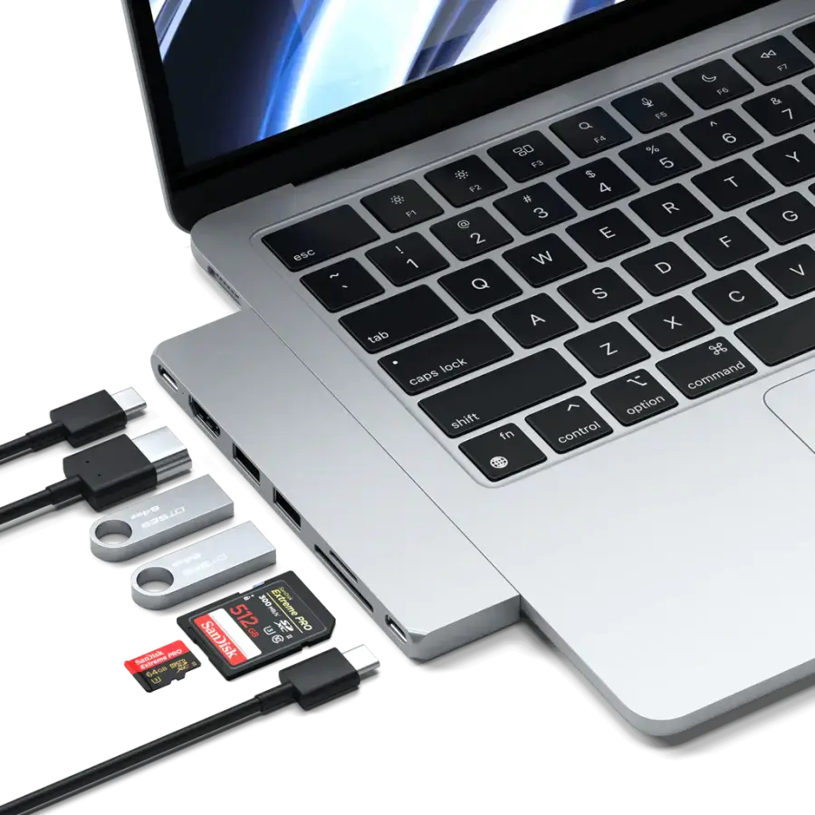 Тонкий концентратор Satechi Pro Hub Slim - Silver (ST-HUCPHSS)