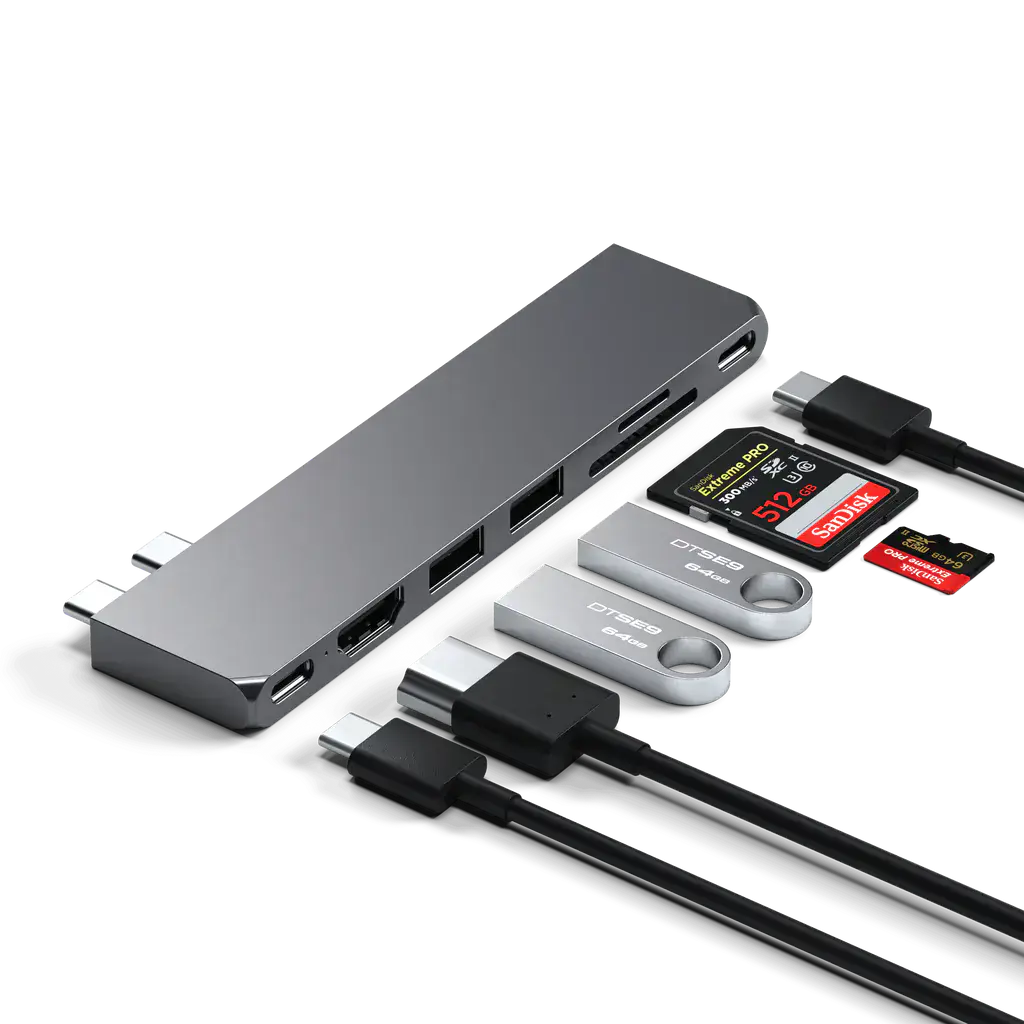 Тонкий концентратор Satechi Pro Hub Slim - Space Gray (ST-HUCPHSM)