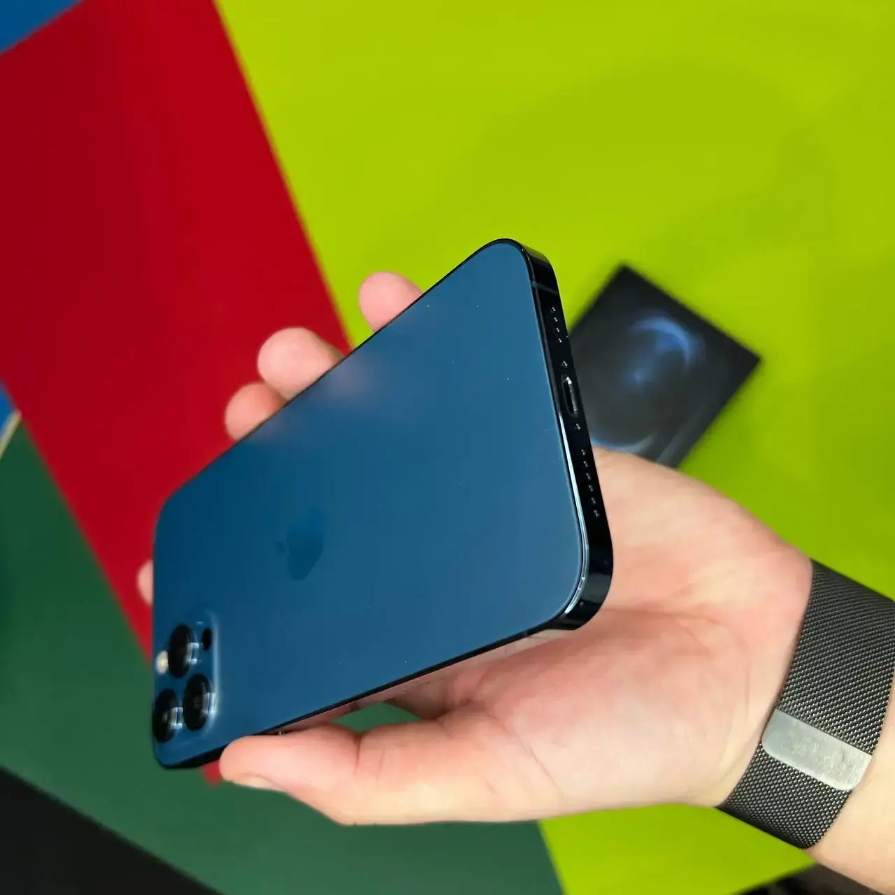 📲USED Apple iPhone 12 Pro Max 128GB Pacific Blue (MGCJ3, MGDA3),🔋87% (Стан - 9.5/10, Комплект - iPhone, коробка | гарантія - 1 міс.)