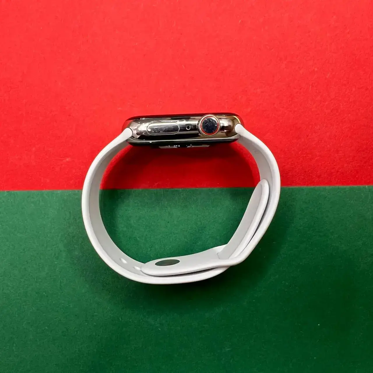 ⏰USED Apple Watch Series 6 GPS + Cellular 44mm Silver Stainless Steel Case with White Sport Band (M07L3, M09D3),🔋88%(Стан - 9/10, комплект повний, гарантія - 1 міс.)