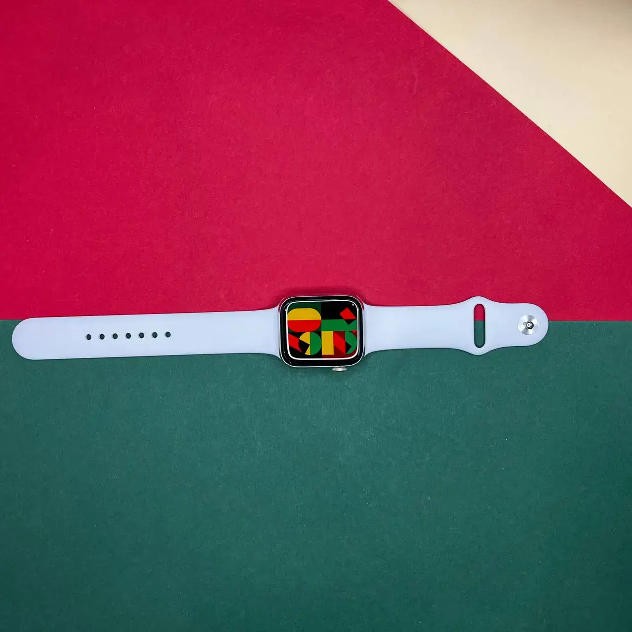 ⏰USED Apple Watch Series 6 GPS + Cellular 44mm Silver Stainless Steel Case with White Sport Band (M07L3, M09D3),🔋88%(Стан - 9/10, комплект повний, гарантія - 1 міс.)