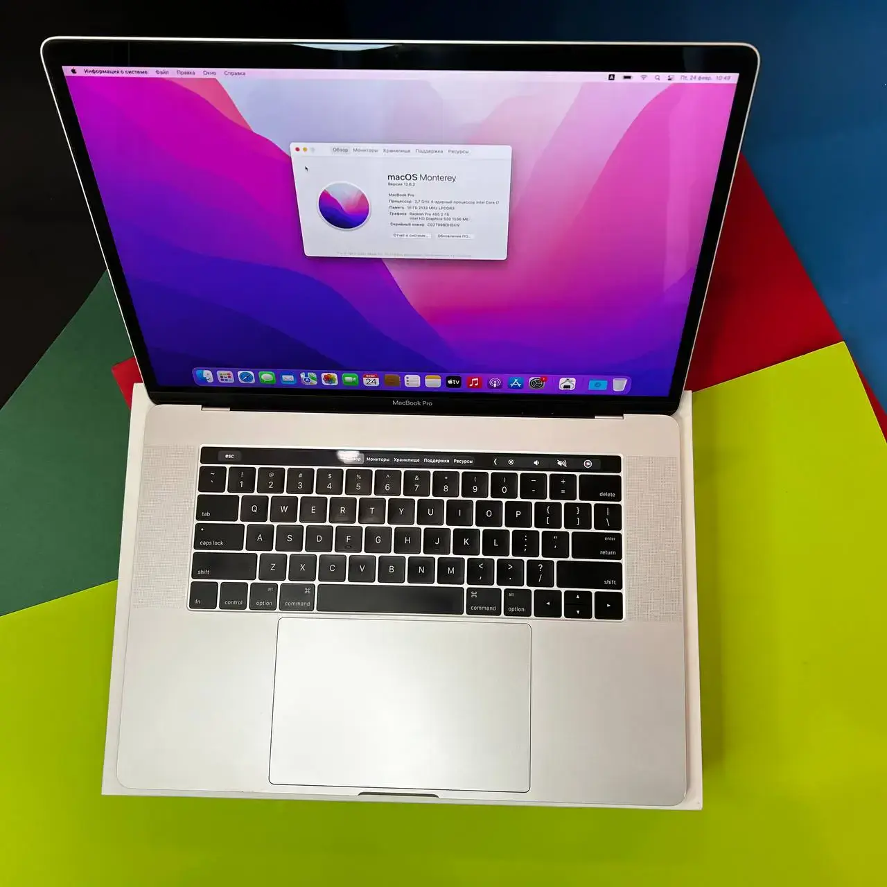 💻 USED MacBook Pro 15" Silver (MLW82) 2016, (i7/16GB/512GB) (Состояние - 8.8/10. Комплект - полное | гарантия - 1 мес.) - Cycle 605