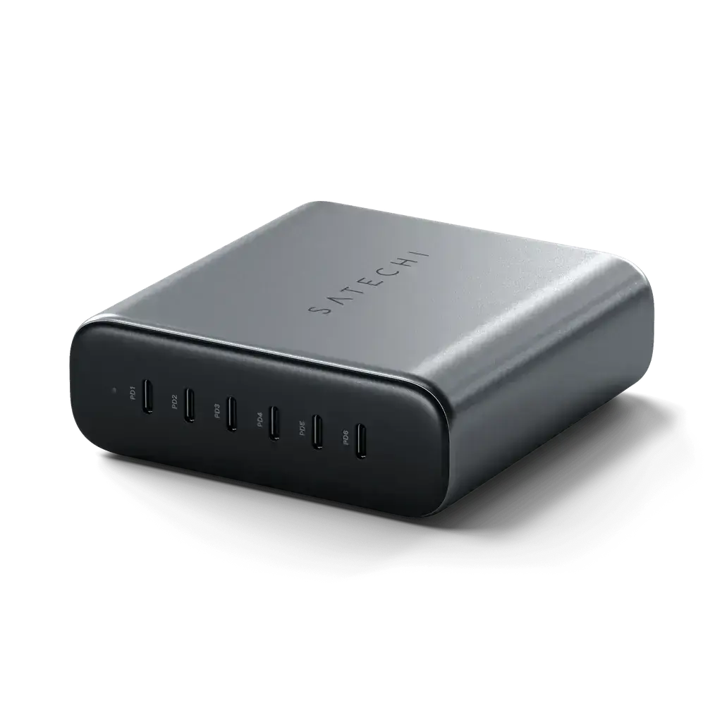 Зарядний пристрій Satechi 200W 6-Port USB-C PD GaN Charger (ST-C200GM-EU)