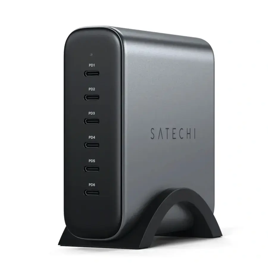 Зарядний пристрій Satechi 200W 6-Port USB-C PD GaN Charger (ST-C200GM-EU)