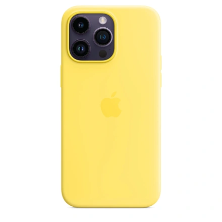 Чехол Apple iPhone 14 Pro Max Silicone Case with Animation & MagSafe (1:1 original) - Canary Yellow