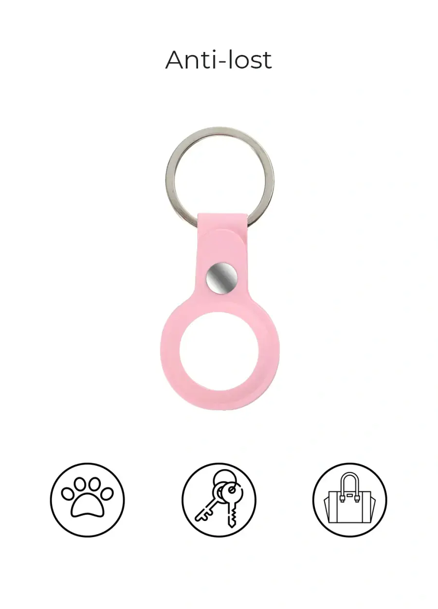 AirTag Silicone Key Ring Lux Copy Pink
