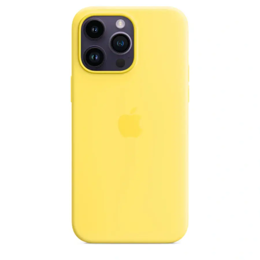 Чехол Apple iPhone 14 Pro Max Silicone Case with Animation & MagSafe (1:1 original) - Canary Yellow