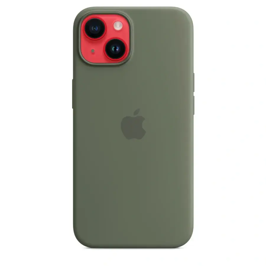 Чохол Apple iPhone 14 Silicone Case with Animation & MagSafe (1:1 original) - Olive