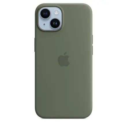 Чехол Apple iPhone 14 Silicone Case with Animation & MagSafe (1:1 original) - Olive