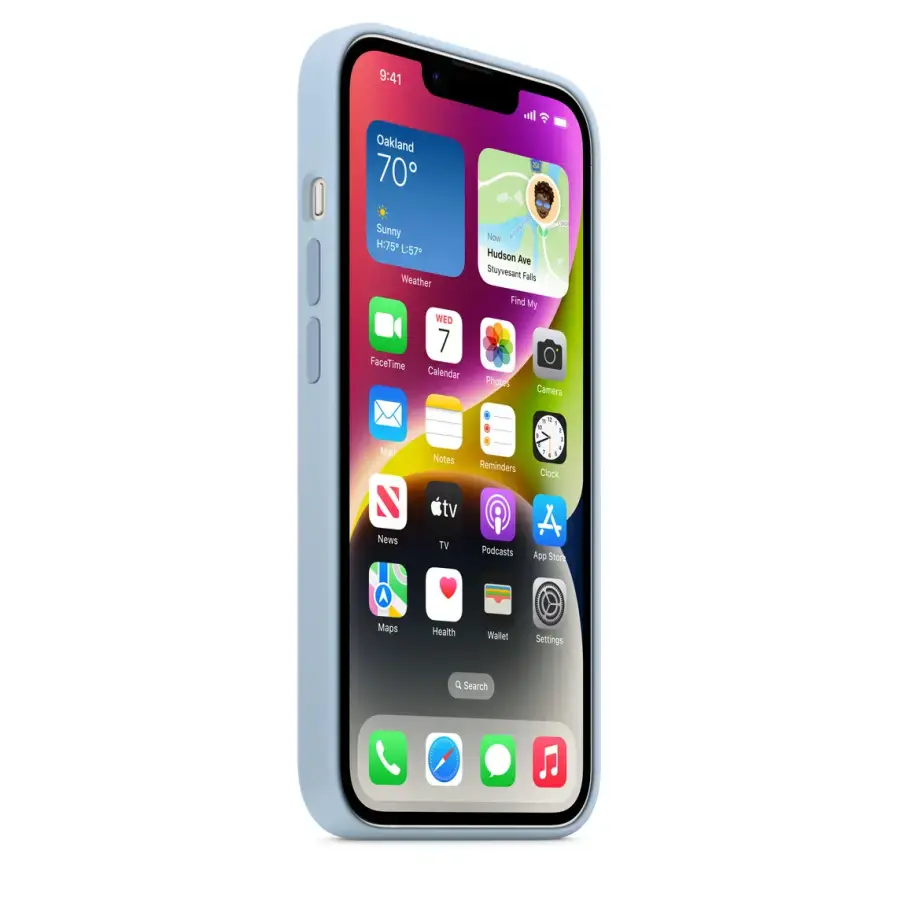 Чохол Apple iPhone 14 Silicone Case with Animation & MagSafe (1:1 original) - Sky