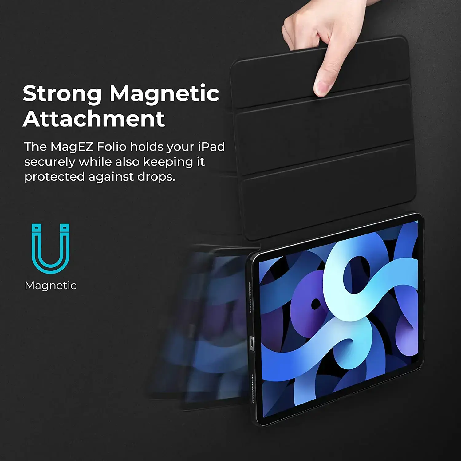 Чохол-накладка Pitaka MagEZ Folio for iPad Air 10.9" (4th and 5th Gen) - Black (B09F5PK9Y9)