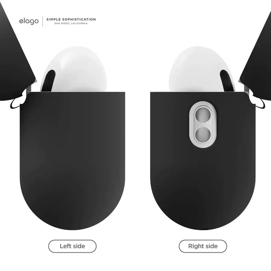 Elago Silicone Basic Case with Nylon Lanyard Black for Airpods Pro 2nd Gen (EAPP2SC-BA+ROSTR-BK)