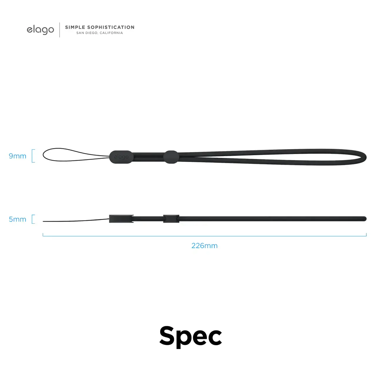 Elago Silicone Basic Case with Nylon Lanyard Black for Airpods Pro 2nd Gen (EAPP2SC-BA+ROSTR-BK)