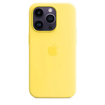 Чехол Apple iPhone 14 Pro Silicone Case with Animation & MagSafe (1:1 original) - Canary Yellow