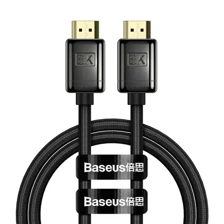 Кабель Baseus High Definition Series HDMI 8K to HDMI 8K Adapter Cable (Zinc alloy) 1m Black (WKGQ000001)