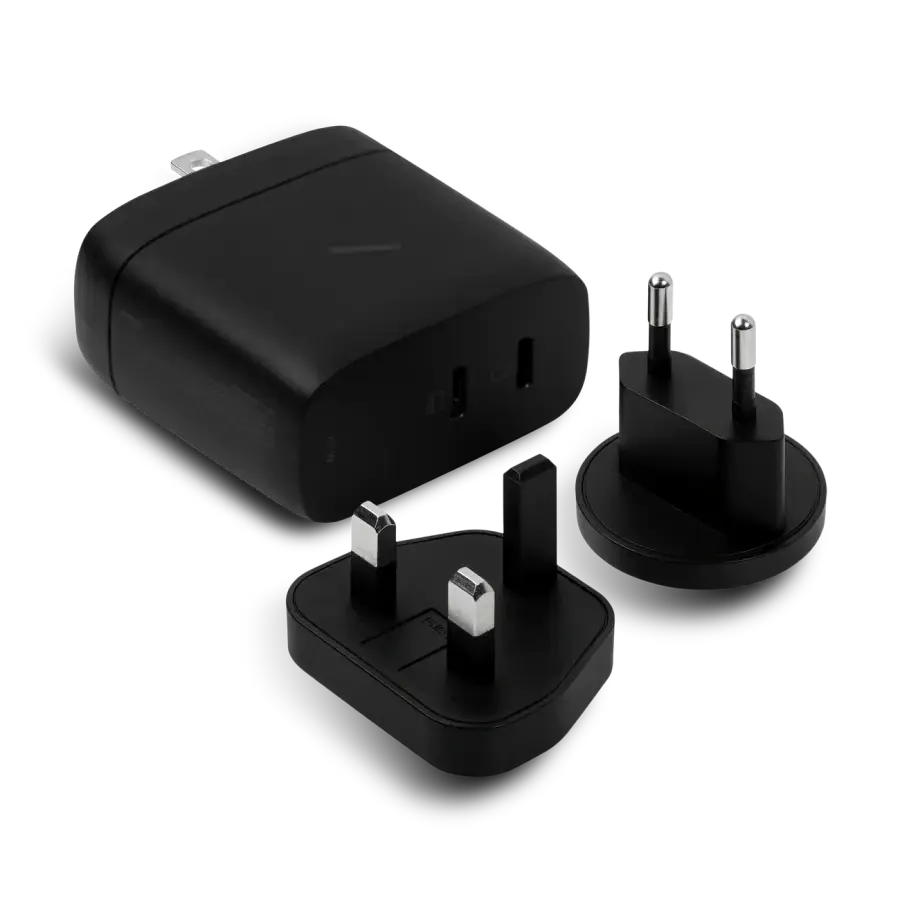 Мережевий зарядний пристрій Native Union Fast GaN Charger PD 67W Dual USB-C Port Black (FAST-PD67-BLK-INT)