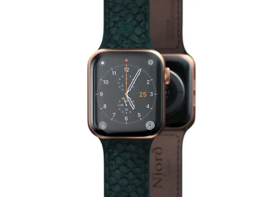 Ремінець Njord Salmon Leather Strap for Apple Watch 45mm/44mm - Dark Green (SL14122)