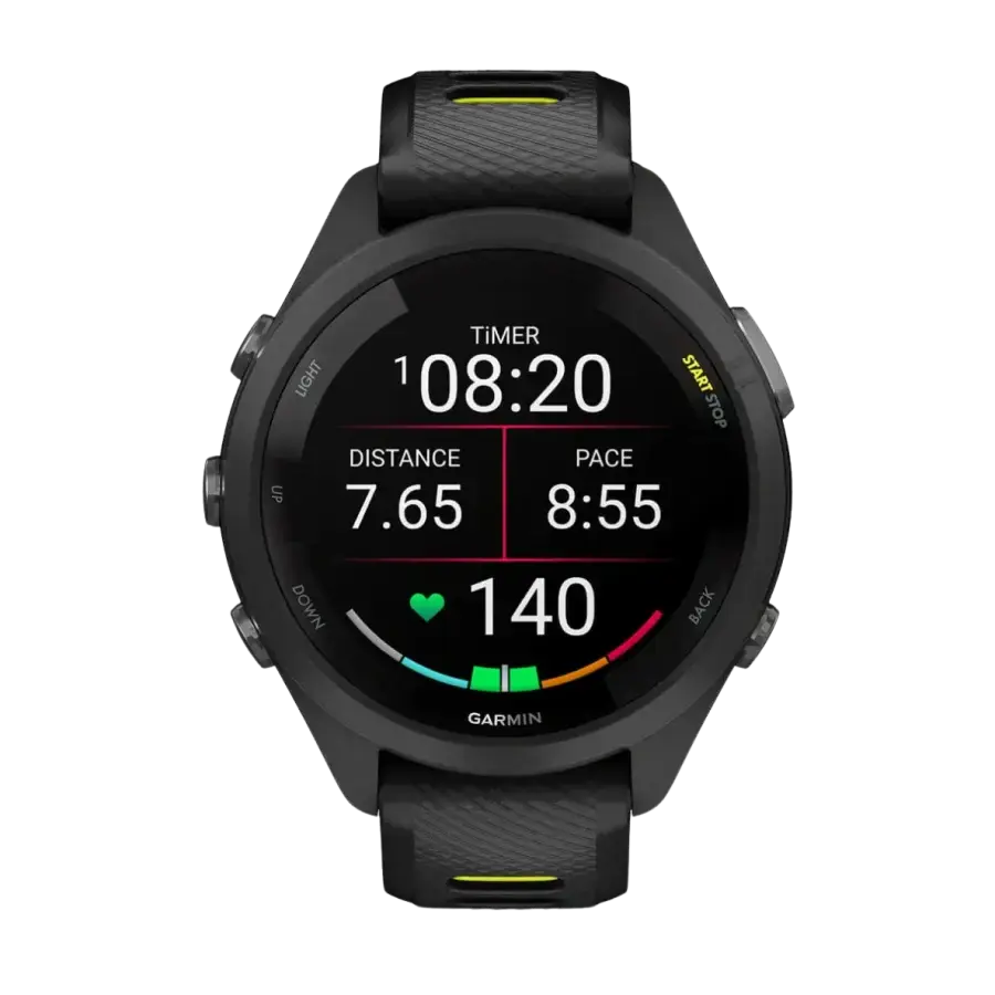 Смарт-годинник Garmin Forerunner 265S Black Bezel and Case w. Black/Amp Yellow S. Band (010-02810-03/13)