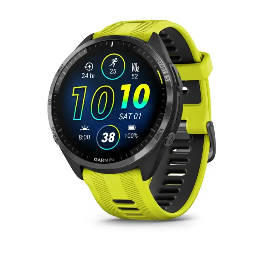 Спортивний годинник Garmin Forerunner 965 Carbon Gray Titanium Bezel w. Black Case and Amp Yell/Black S. Band (010-02809-02/12)