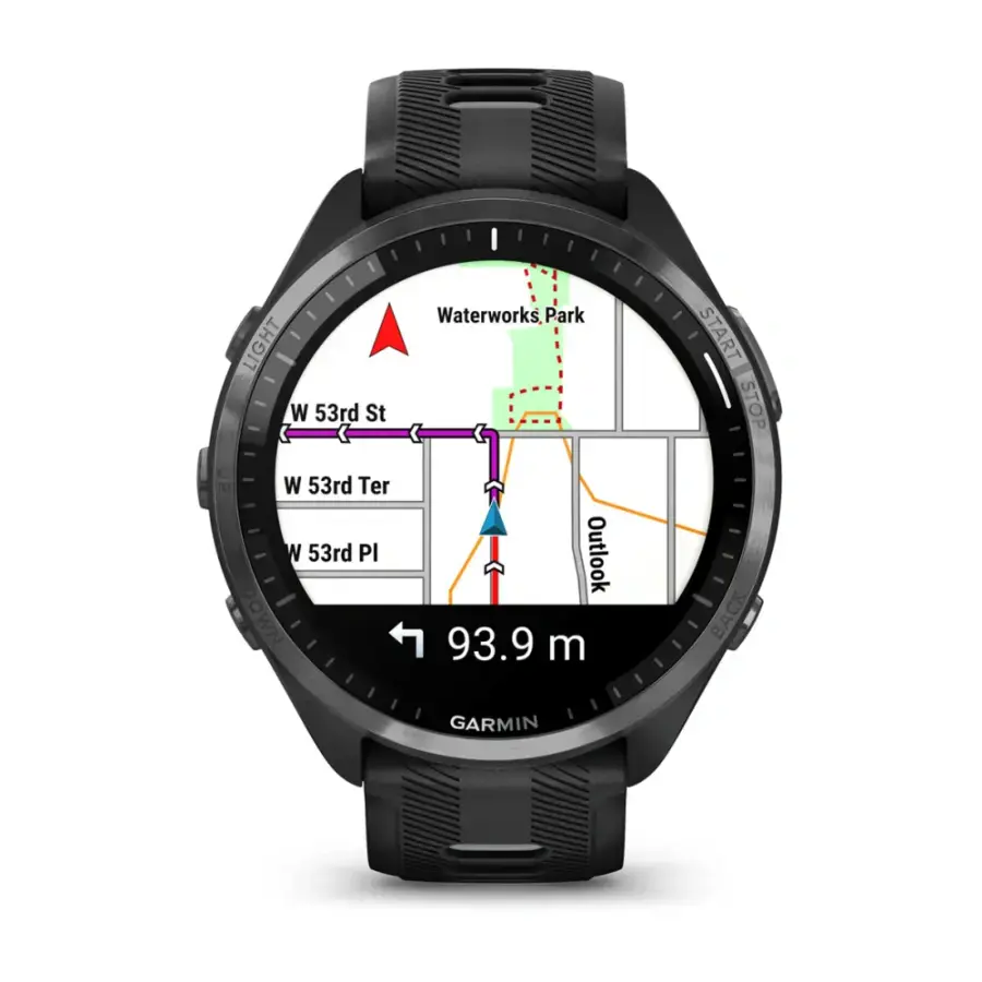 Спортивний годинник Garmin Forerunner 965 Carbon Gray Titanium Bezel w. Blk Case and Blk/Powder Gray S. Band (010-02809-00/10)
