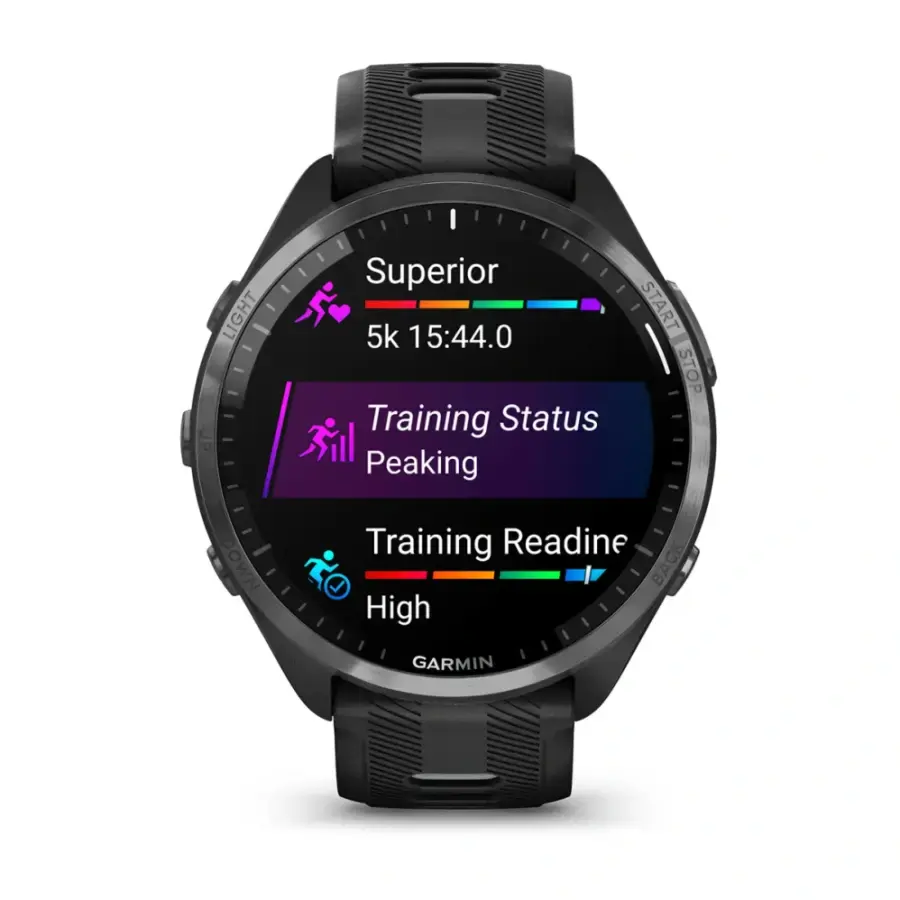 Спортивний годинник Garmin Forerunner 965 Carbon Gray Titanium Bezel w. Blk Case and Blk/Powder Gray S. Band (010-02809-00/10)