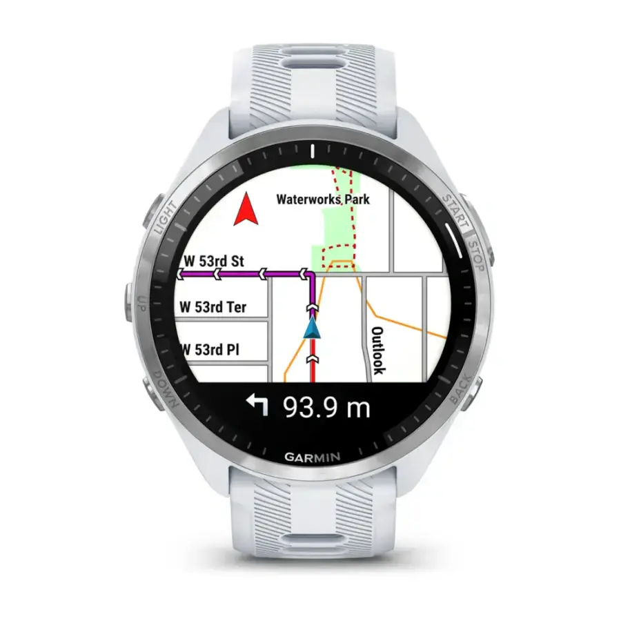 Спортивний годинник Garmin Forerunner 965 Titanium Bezel w. Whiteston Case and Whiteston/Powder Gray S. Band (010-02809-01/11)