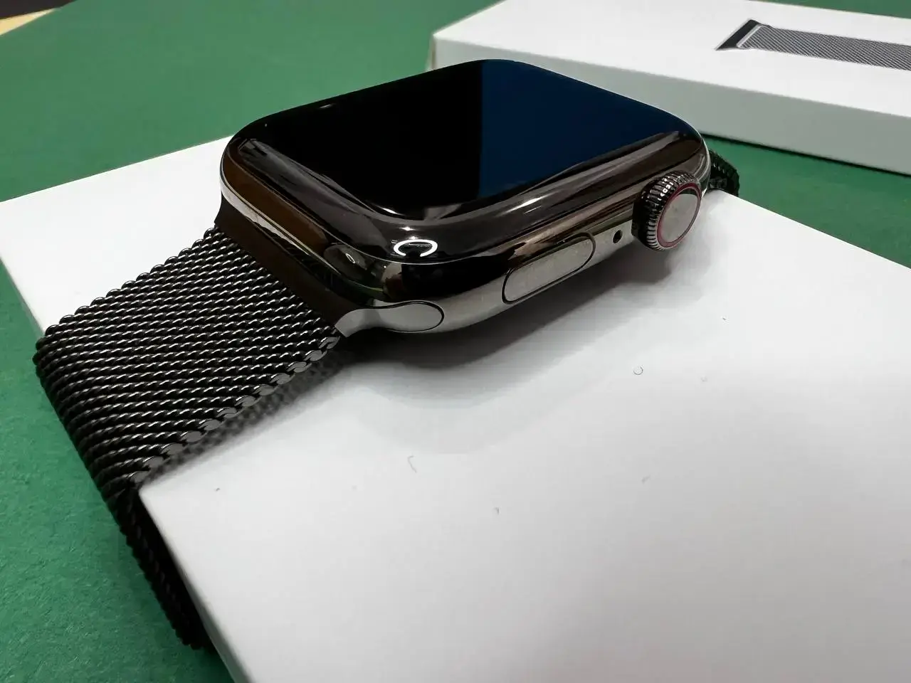 ⏰USED Apple Watch Series 6 GPS + Cellular 44mm Graphite Stainless Steel Case with Graphite Milanese Loop (M07R3, M09J3),🔋81%(Стан - 10/10, комплект повний, гарантія - 1 міс.)