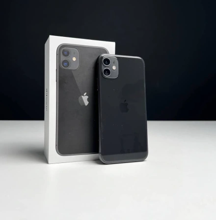 📲USED Apple iPhone 11 128GB Black (MHCX3, MHDH3),🔋100% (Стан - 9/10, Комплект - iPhone, коробка | гарантія - 1 міс.)