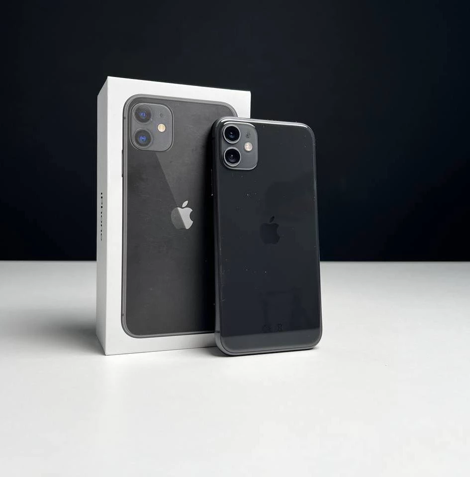 📲USED Apple iPhone 11 128GB Black (MHCX3, MHDH3),🔋100% (Состояние - 9/10, Комплект - iPhone, коробка | гарантия - 1 мес.)