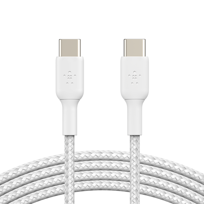 Кабель Belkin BoostCharge Braided USB-C to USB-C Cable 1m White (CAB004BT1MWH)