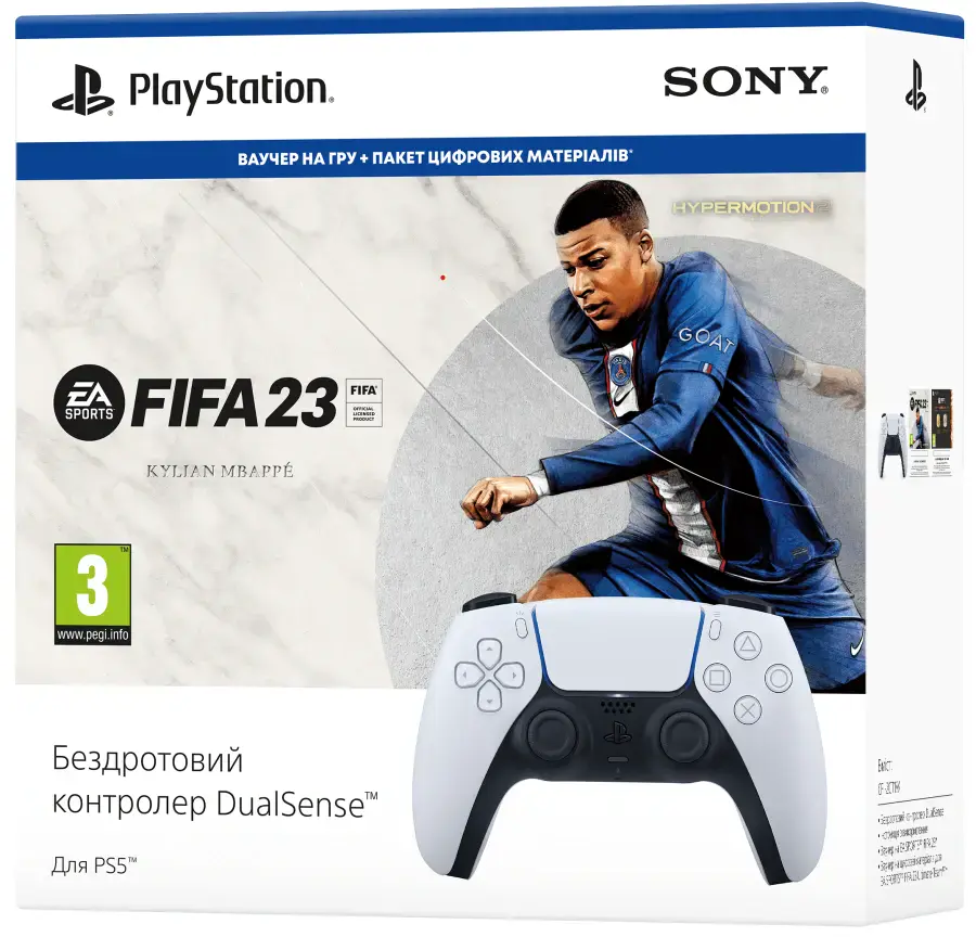 Беспроводной геймпад Sony DualSense White + FIFA23 (955806)