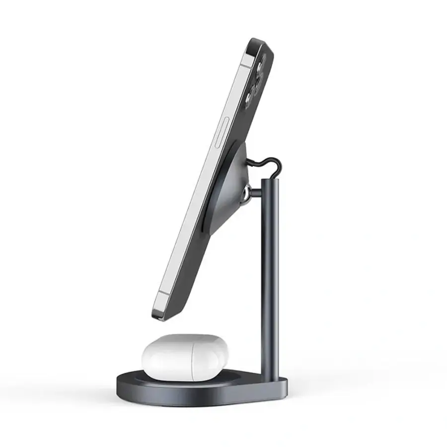 Бездротовий зарядний пристрій WIWU Power Air 2 in 1 Wireless Charger 15W - Space Gray (X25)