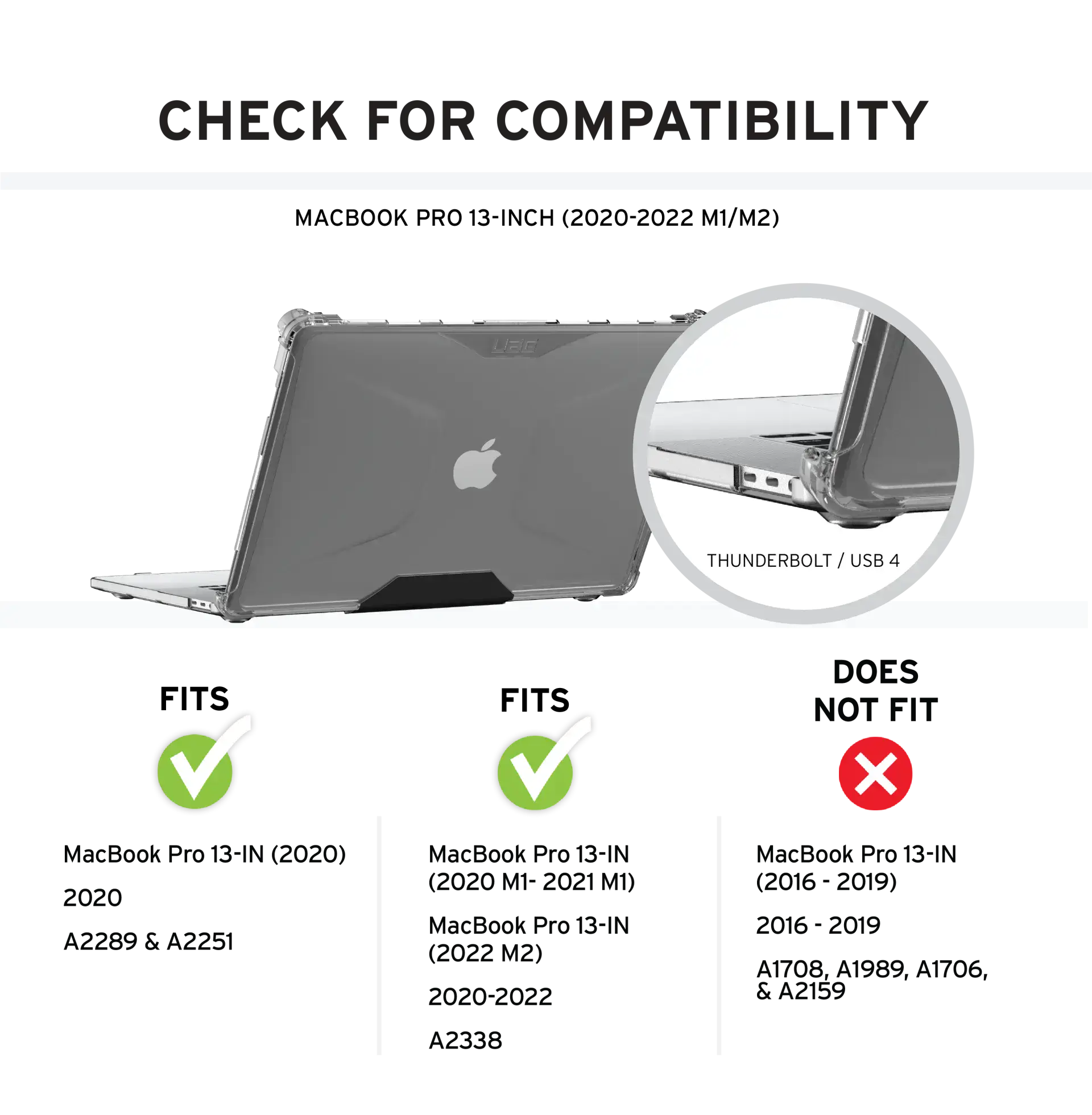 Чохол-накладка UAG Plyo series case for MacBook Pro 13" [2020-2021 M1, 2022 M2] Ice (132652114343)