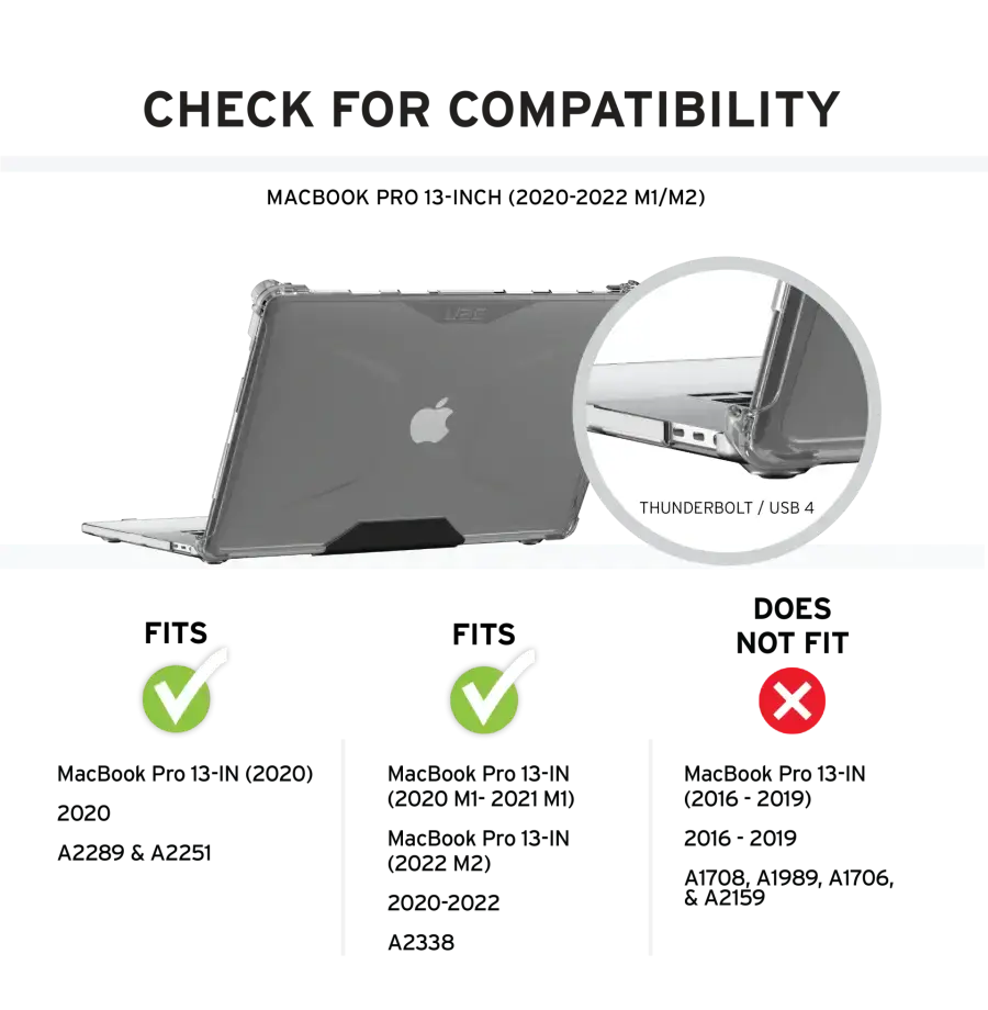 Чехол-накладка UAG Plyo series case for MacBook Pro 13" [2020-2021 M1, 2022 M2] Ice (132652114343)