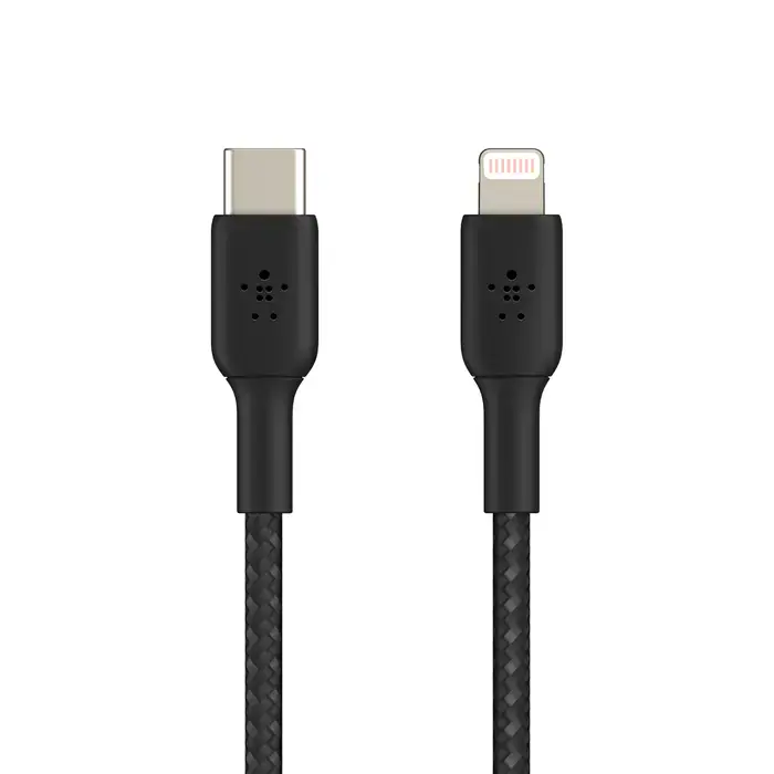 Кабель Belkin BoostCharge Braided USB-C to Lightning Cable 2m Black (CAA004bt2MBK)