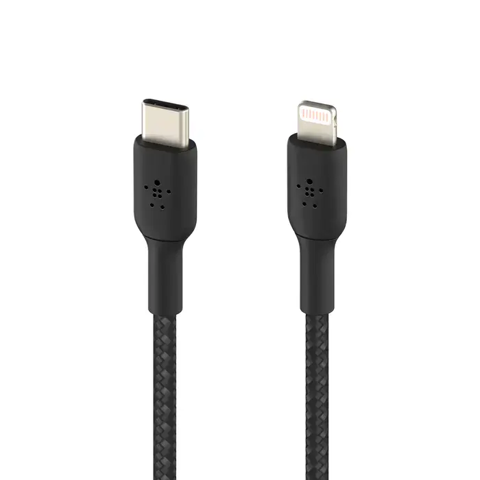Кабель Belkin BoostCharge Braided USB-C to Lightning Cable 2m Black (CAA004bt2MBK)
