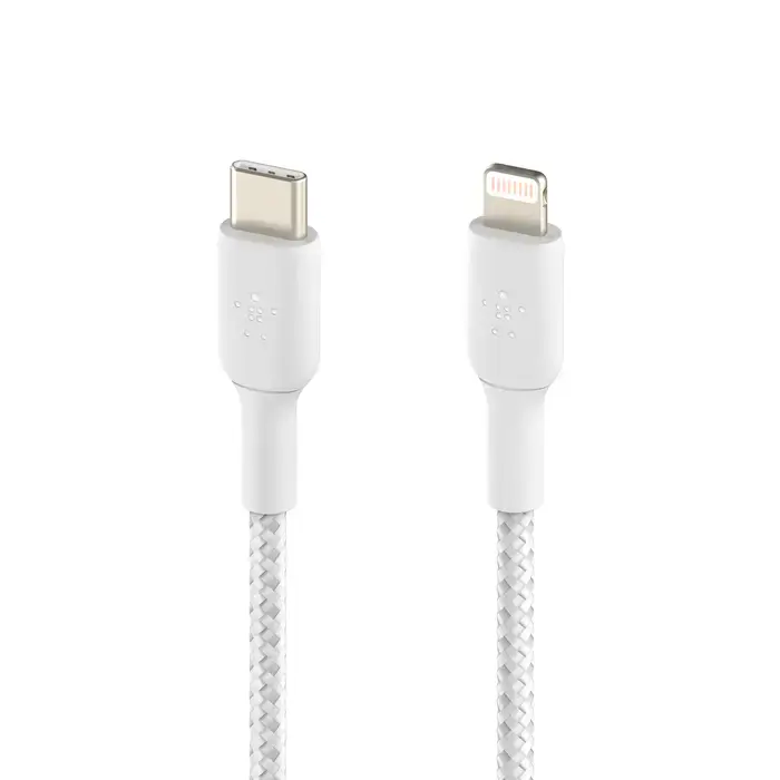 Кабель Belkin BoostCharge Braided USB-C to Lightning Cable 2m White (CAA004bt2MWH)