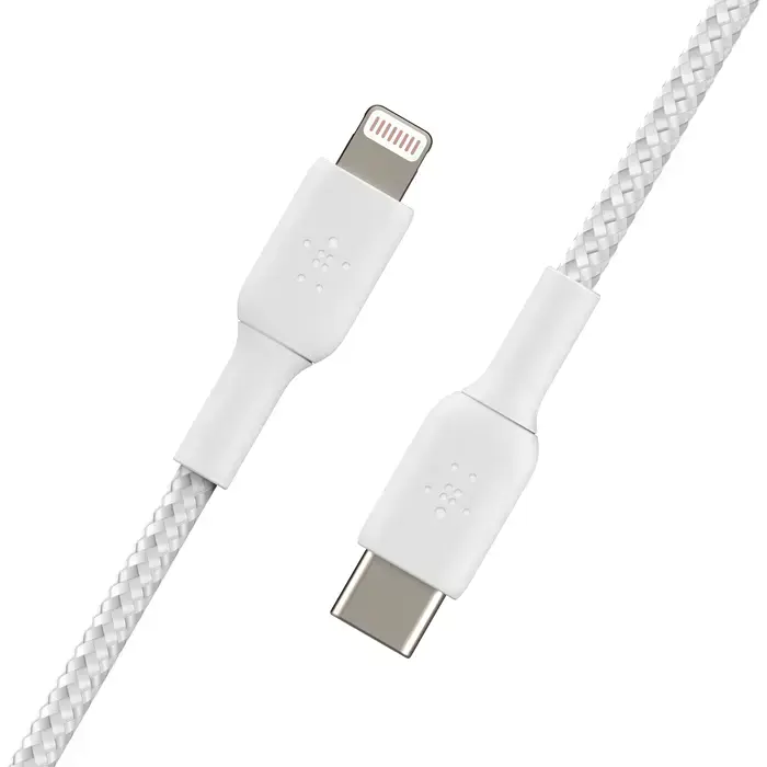 Кабель Belkin BoostCharge Braided USB-C to Lightning Cable 2m White (CAA004bt2MWH)